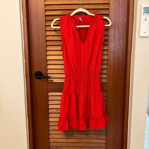 Tyche Coral red mini dress in size Small